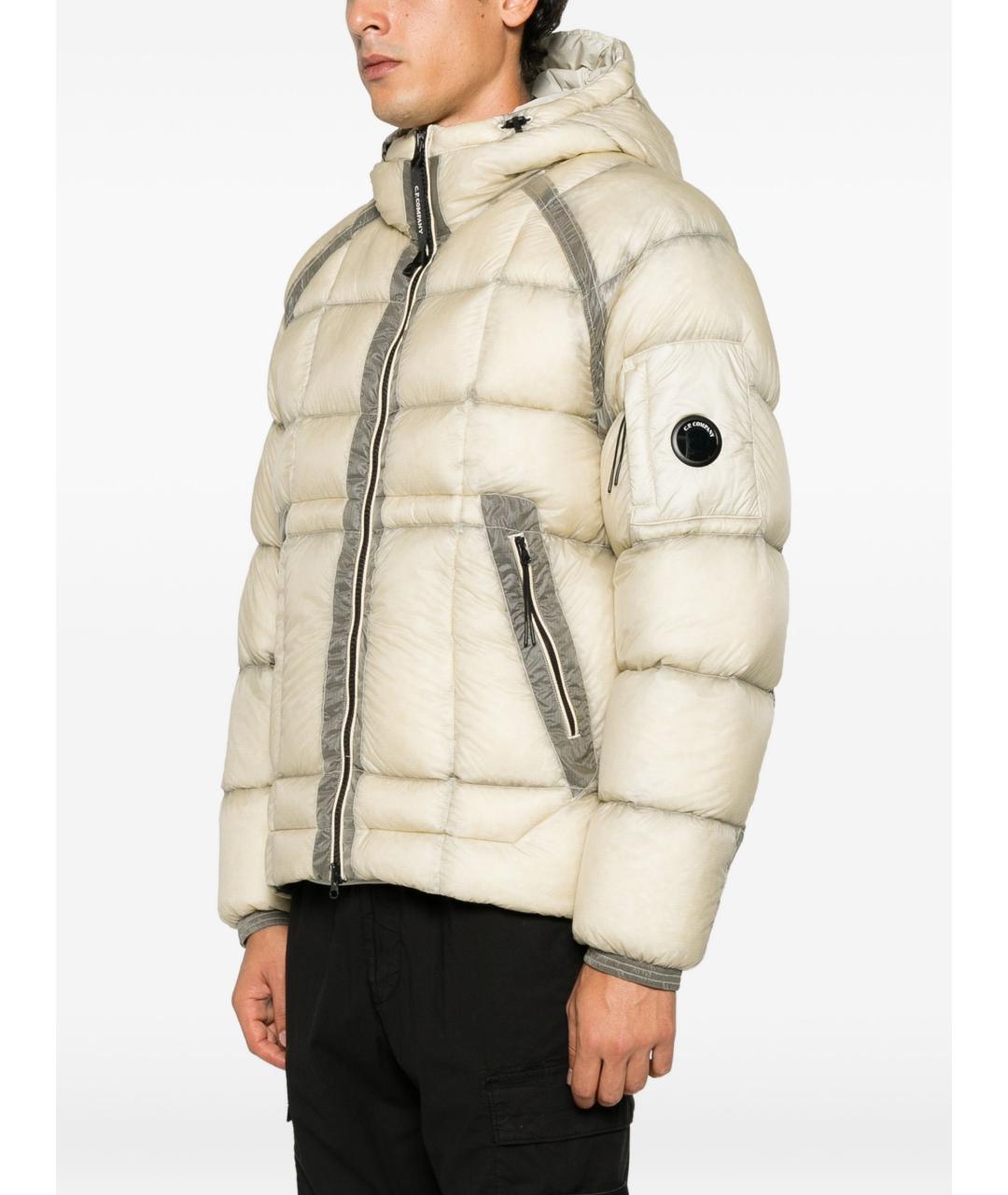 CP COMPANY Бежевый полиамидовый пуховик, фото 5