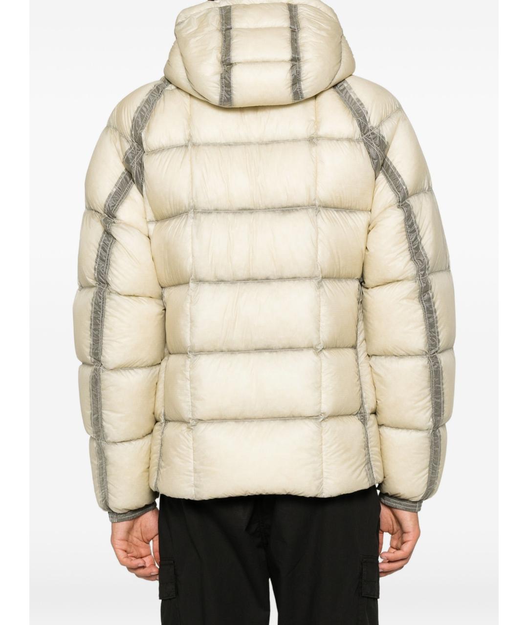 CP COMPANY Бежевый полиамидовый пуховик, фото 4
