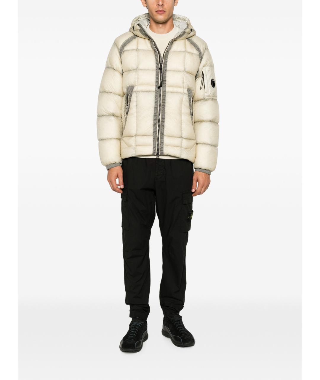 CP COMPANY Бежевый полиамидовый пуховик, фото 3