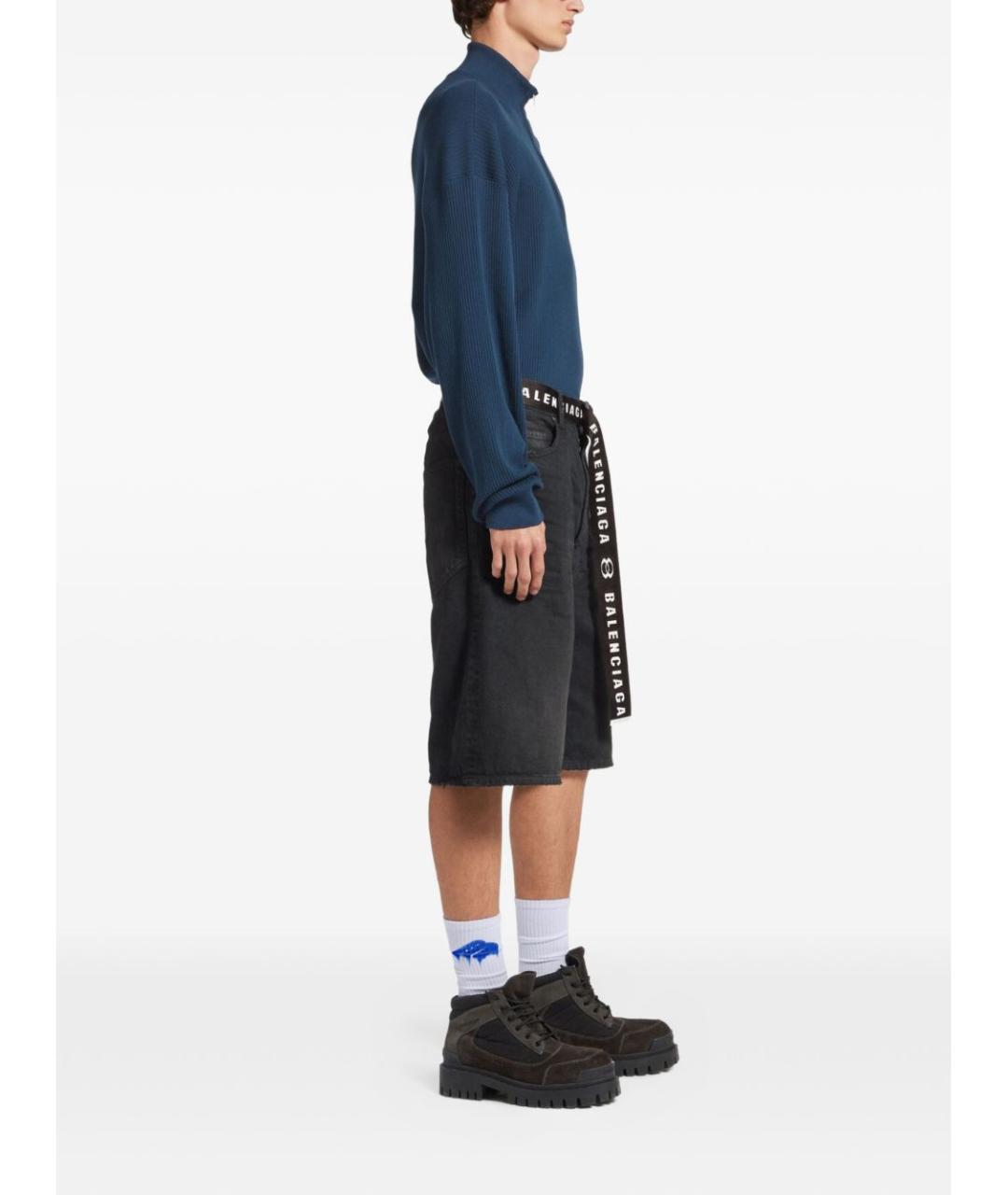 BALENCIAGA Черные хлопковые шорты, фото 3