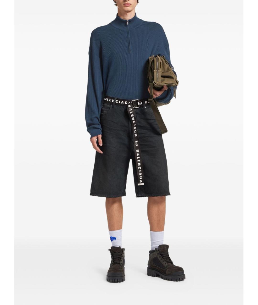 BALENCIAGA Черные хлопковые шорты, фото 4