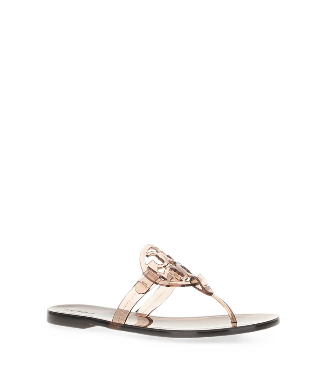 TORY BURCH Коричневые резиновые шлепанцы, фото 2