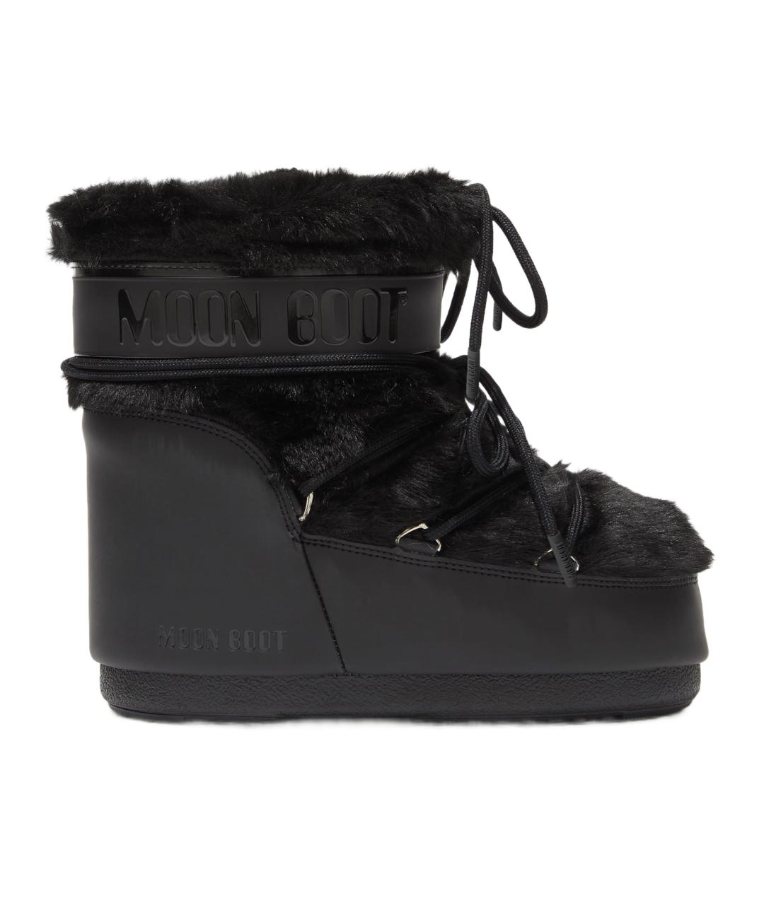 MOON BOOT Черные синтетические ботинки, фото 1