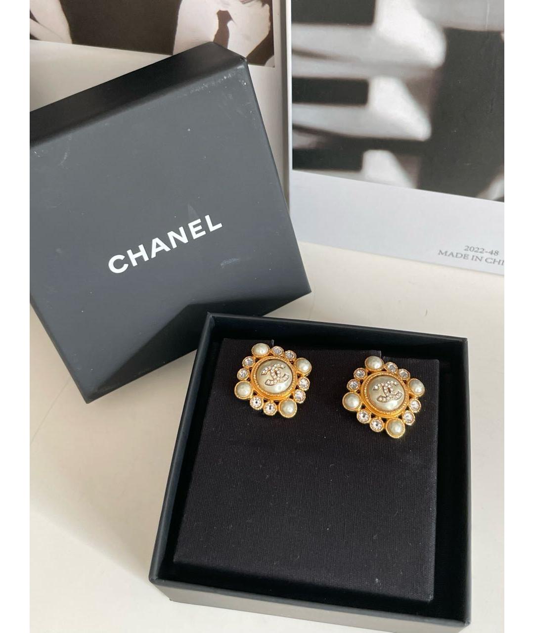 CHANEL Золотые серьги, фото 6