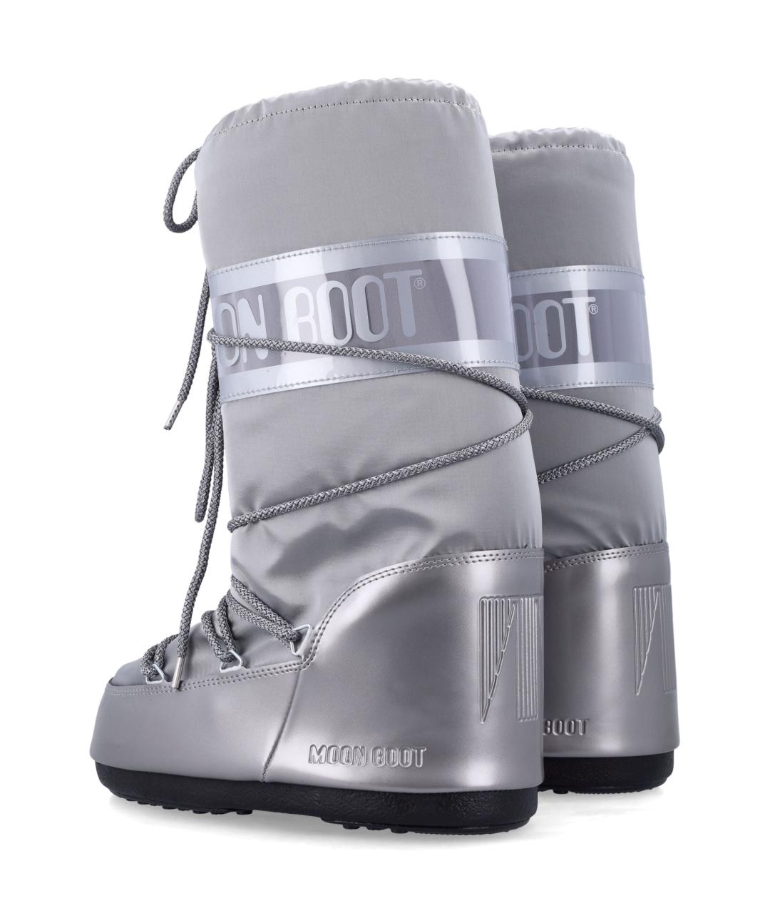 MOON BOOT Серебряные синтетические ботинки, фото 3