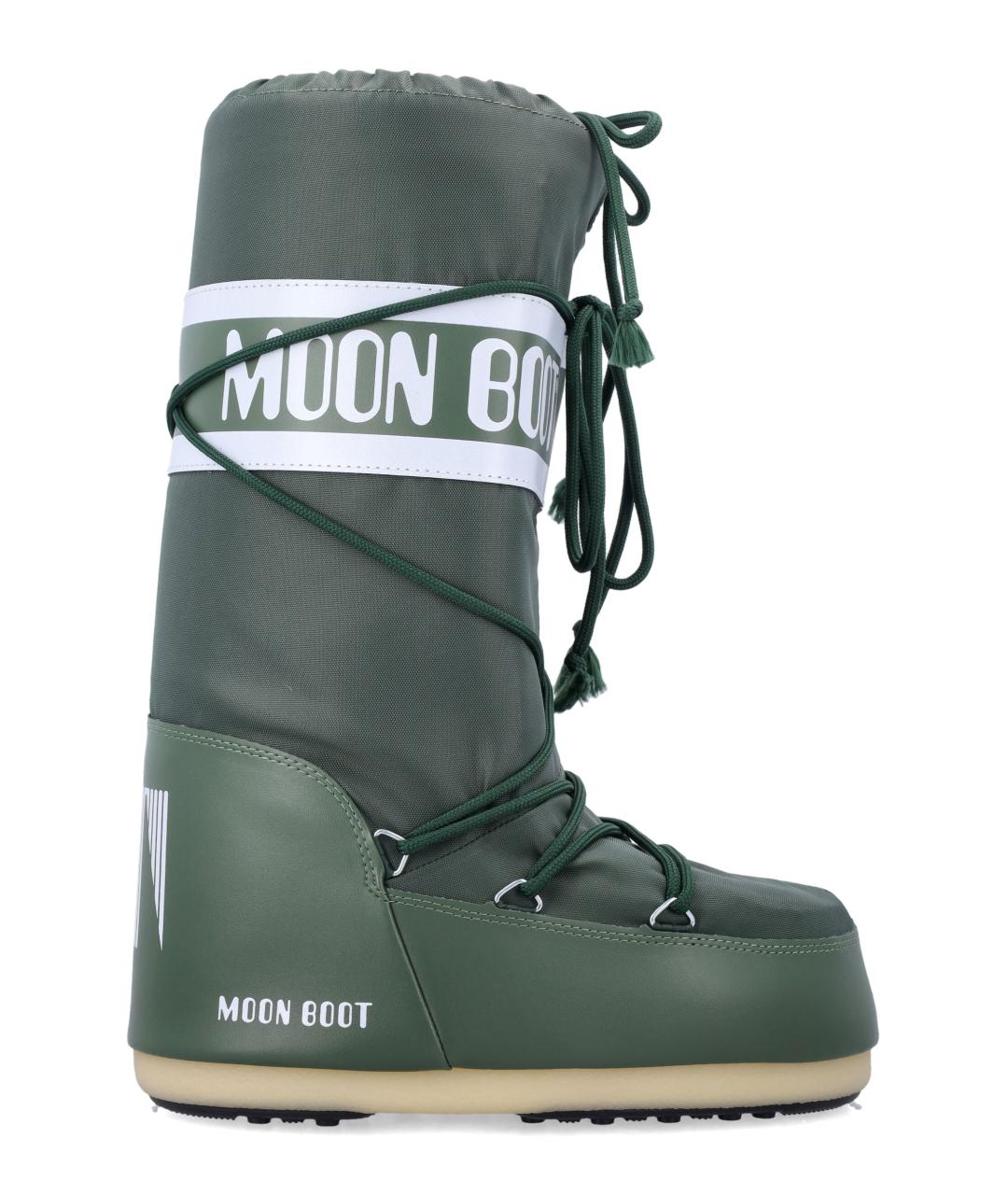 MOON BOOT Зеленые синтетические ботинки, фото 1