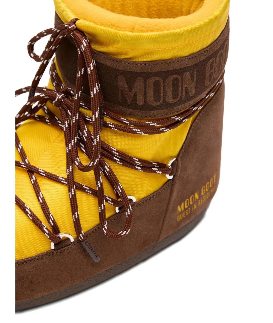 MOON BOOT Желтые кожаные ботинки, фото 4