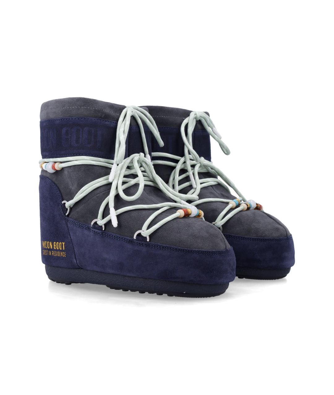 MOON BOOT Серые синтетические низкие ботинки, фото 2