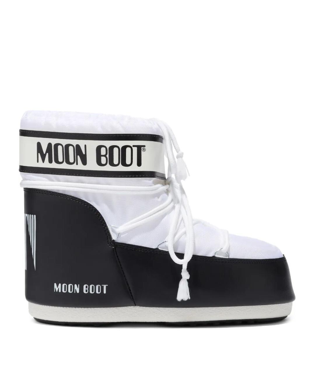 MOON BOOT Белые синтетические низкие ботинки, фото 1