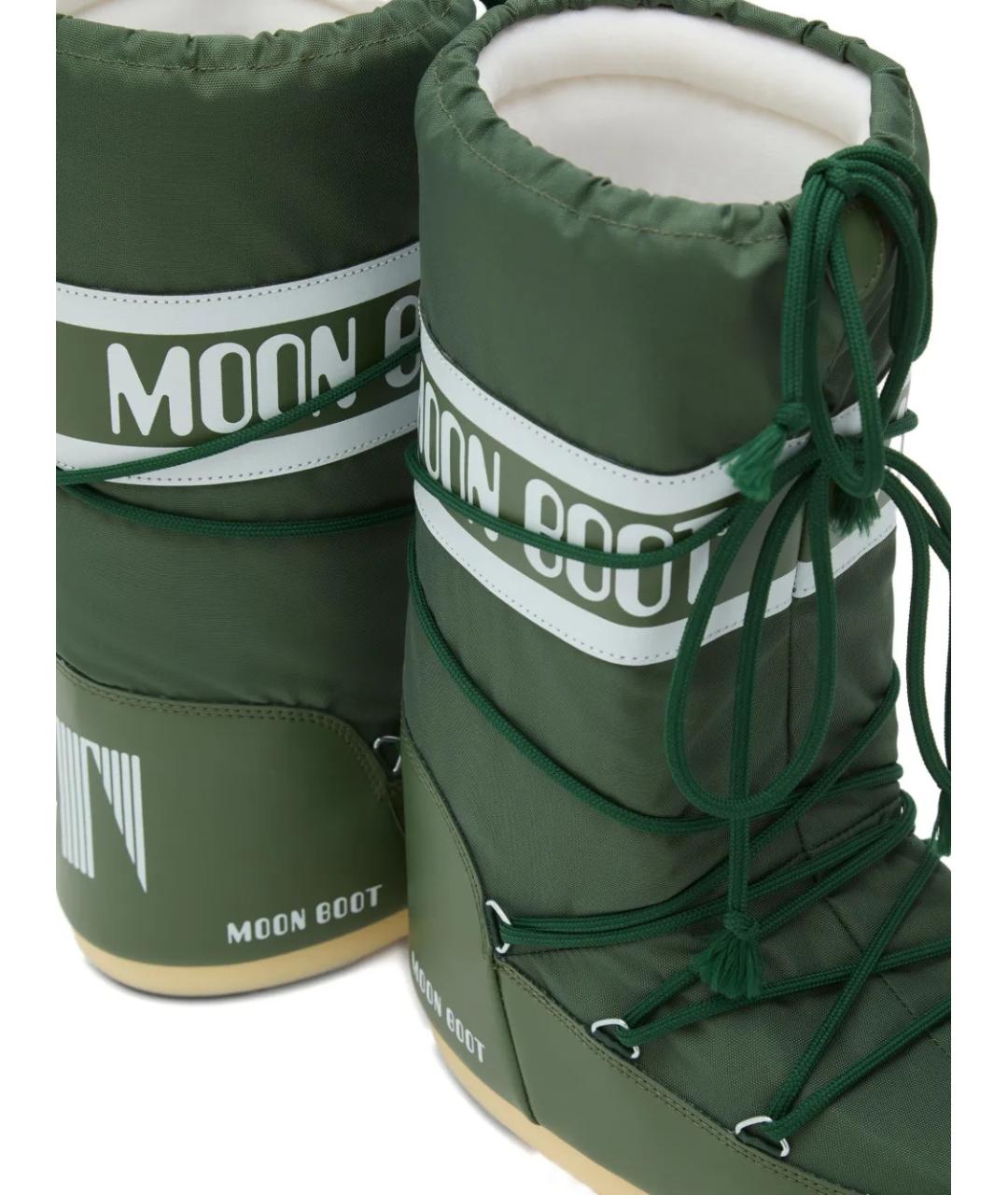 MOON BOOT Зеленые текстильные ботинки, фото 4