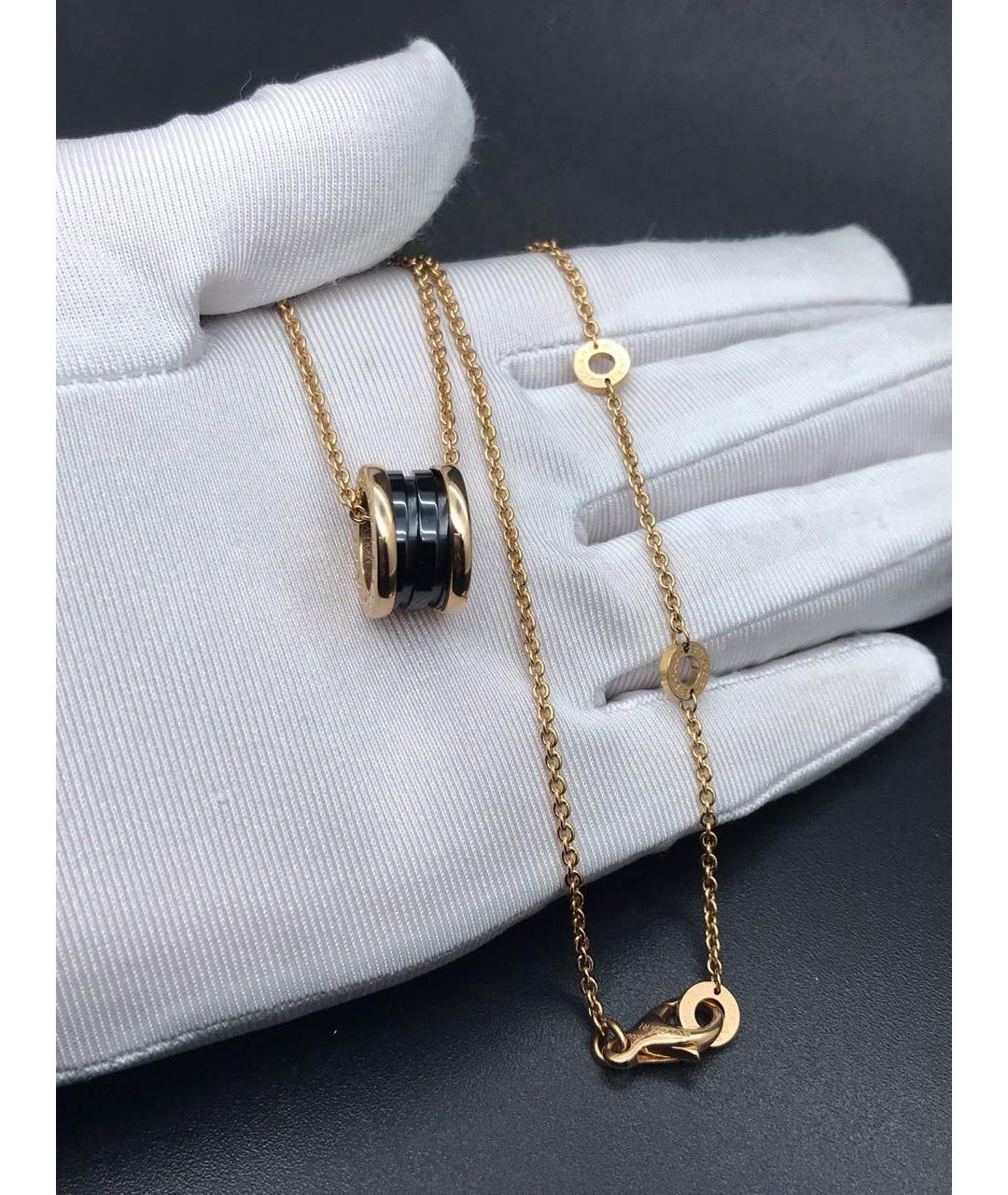 BVLGARI Черное колье из розового золота, фото 3