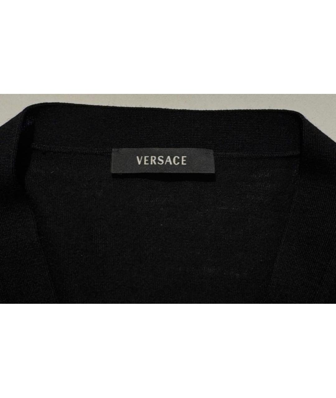 VERSACE Черный шерстяной кардиган, фото 3