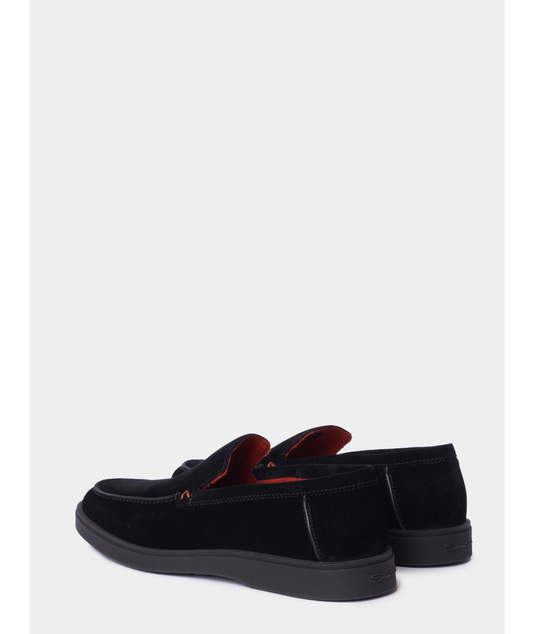 SANTONI Черные бархатные лоферы, фото 6