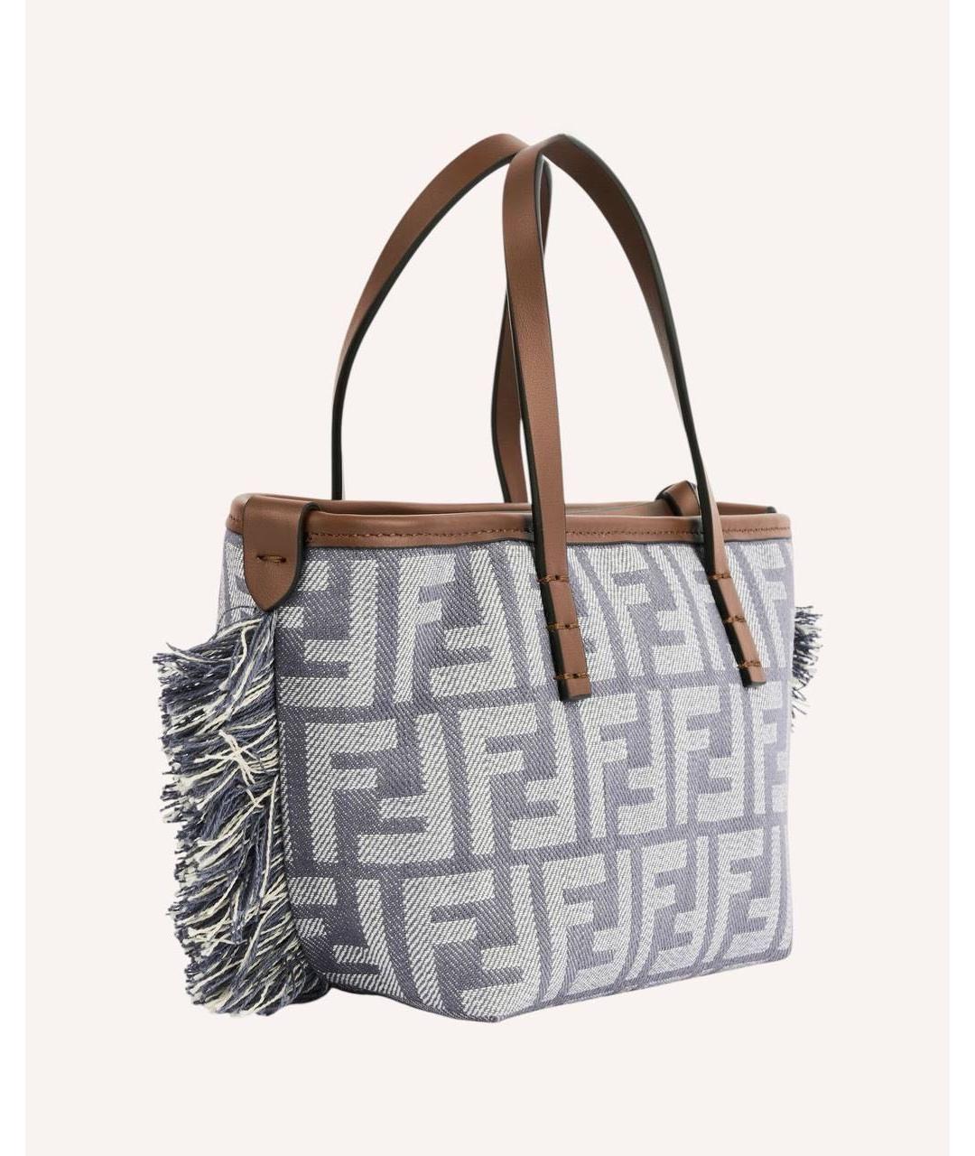 FENDI Голубая тканевая сумка через плечо, фото 2