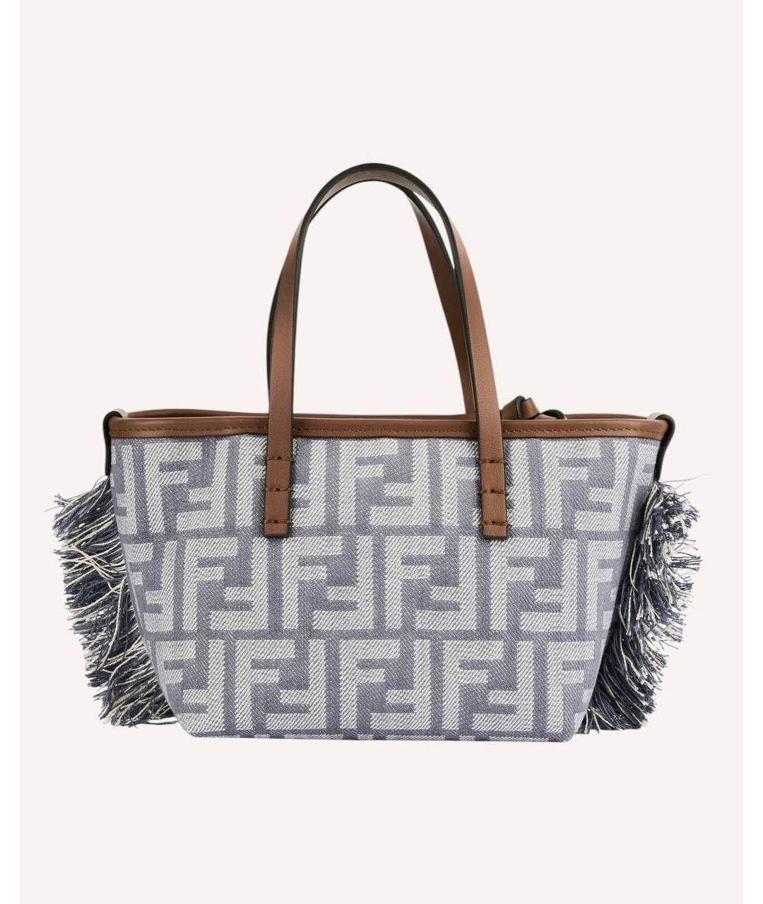 FENDI Голубая тканевая сумка через плечо, фото 3