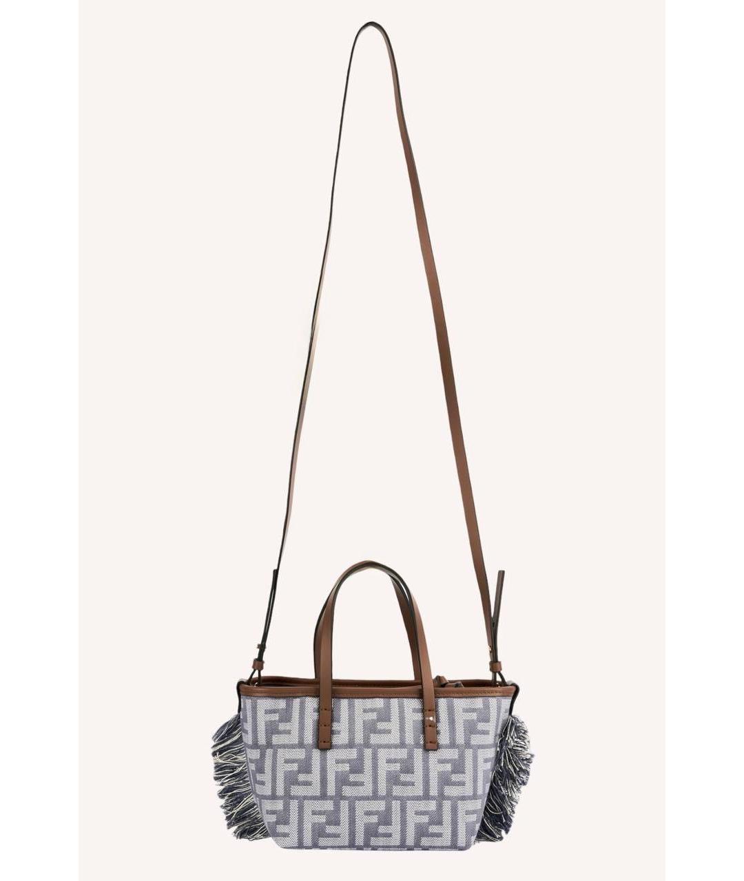 FENDI Голубая тканевая сумка через плечо, фото 6