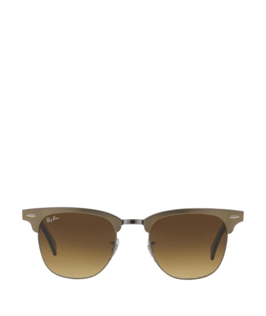 RAY BAN Коричневые металлические солнцезащитные очки, фото 1