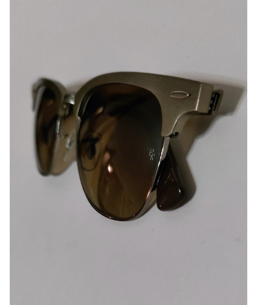 RAY BAN Коричневые металлические солнцезащитные очки, фото 5
