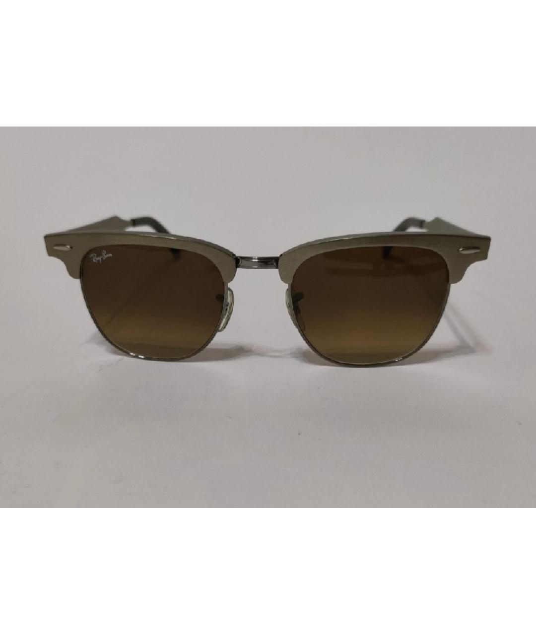 RAY BAN Коричневые металлические солнцезащитные очки, фото 3