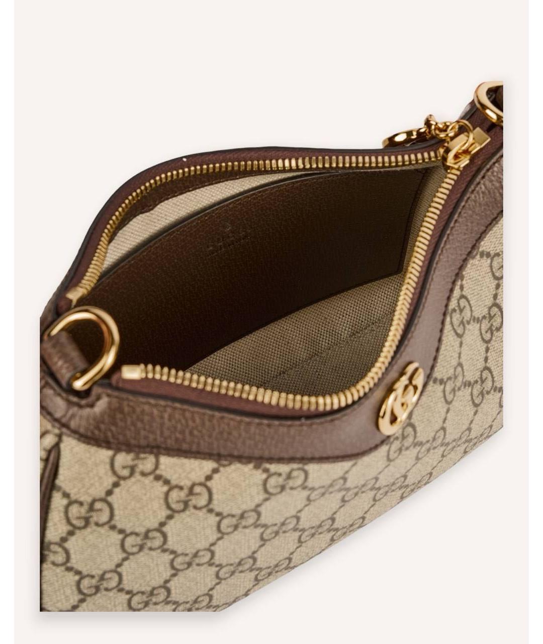 GUCCI Коричневая сумка через плечо из канвы, фото 5