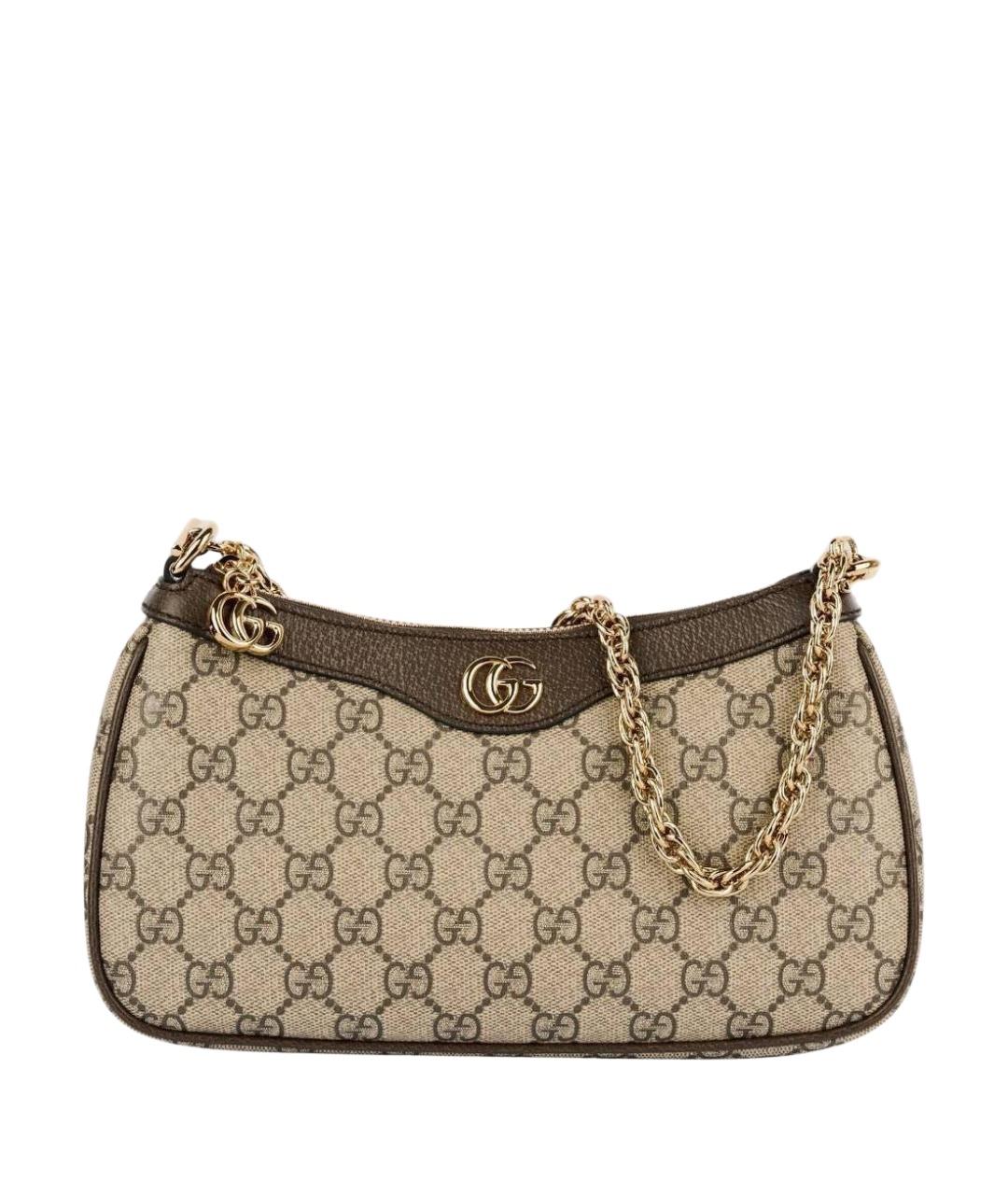 GUCCI Коричневая сумка через плечо из канвы, фото 1