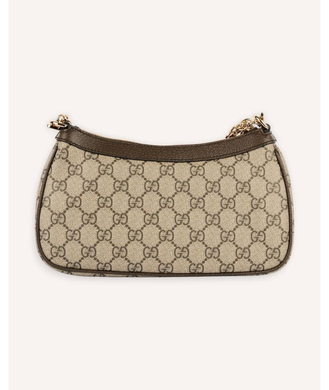 GUCCI Коричневая сумка через плечо из канвы, фото 3