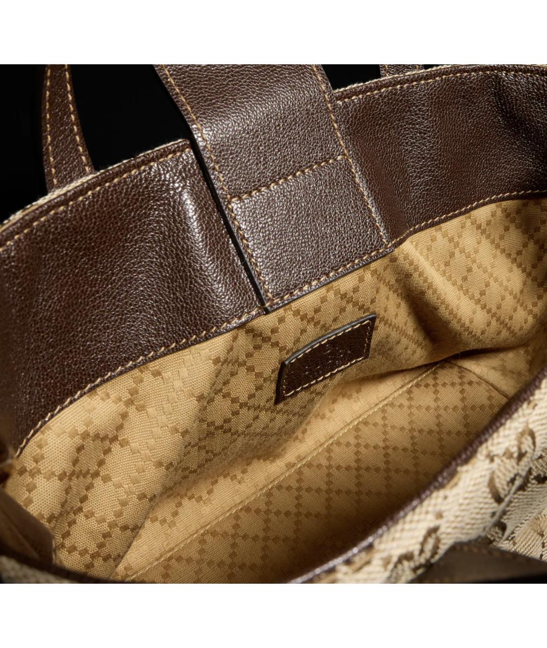 GUCCI Коричневая сумка через плечо из канвы, фото 5