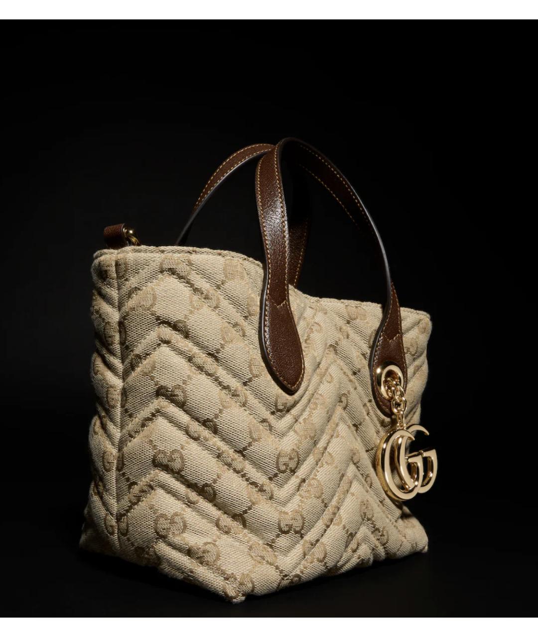 GUCCI Коричневая сумка через плечо из канвы, фото 3
