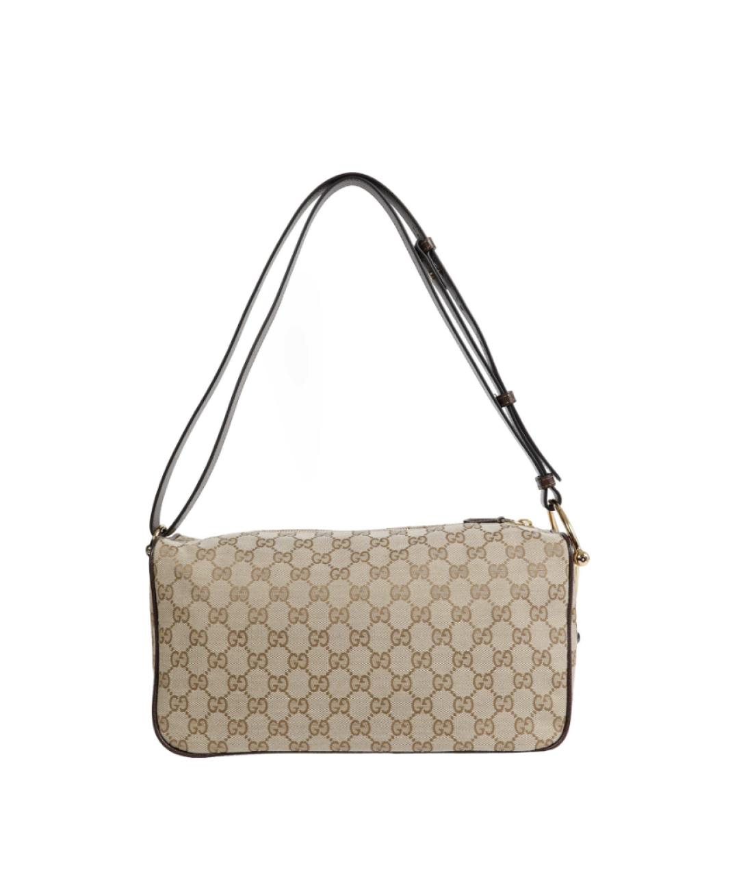 GUCCI Коричневая сумка через плечо из канвы, фото 3