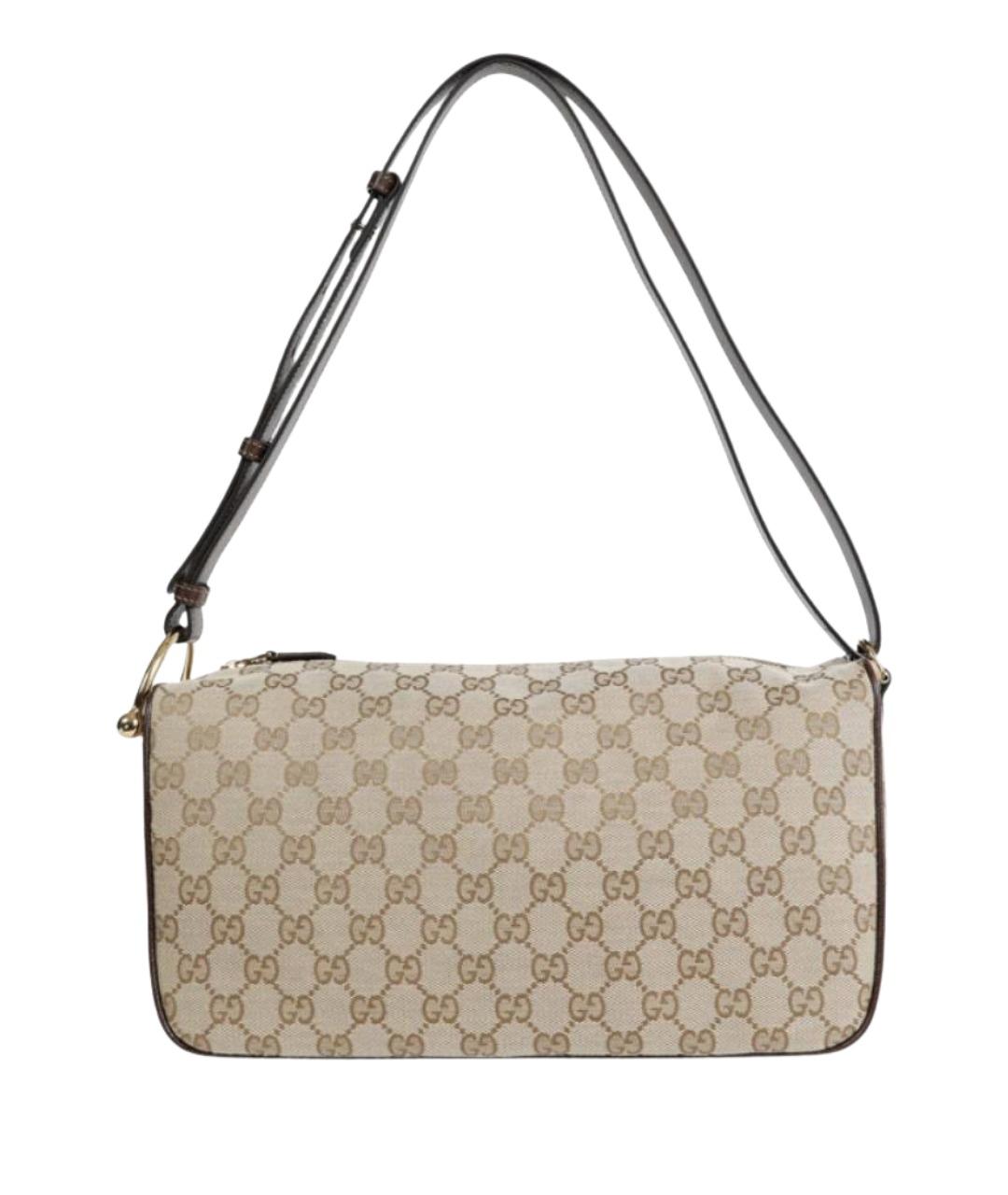 GUCCI Коричневая сумка через плечо из канвы, фото 1