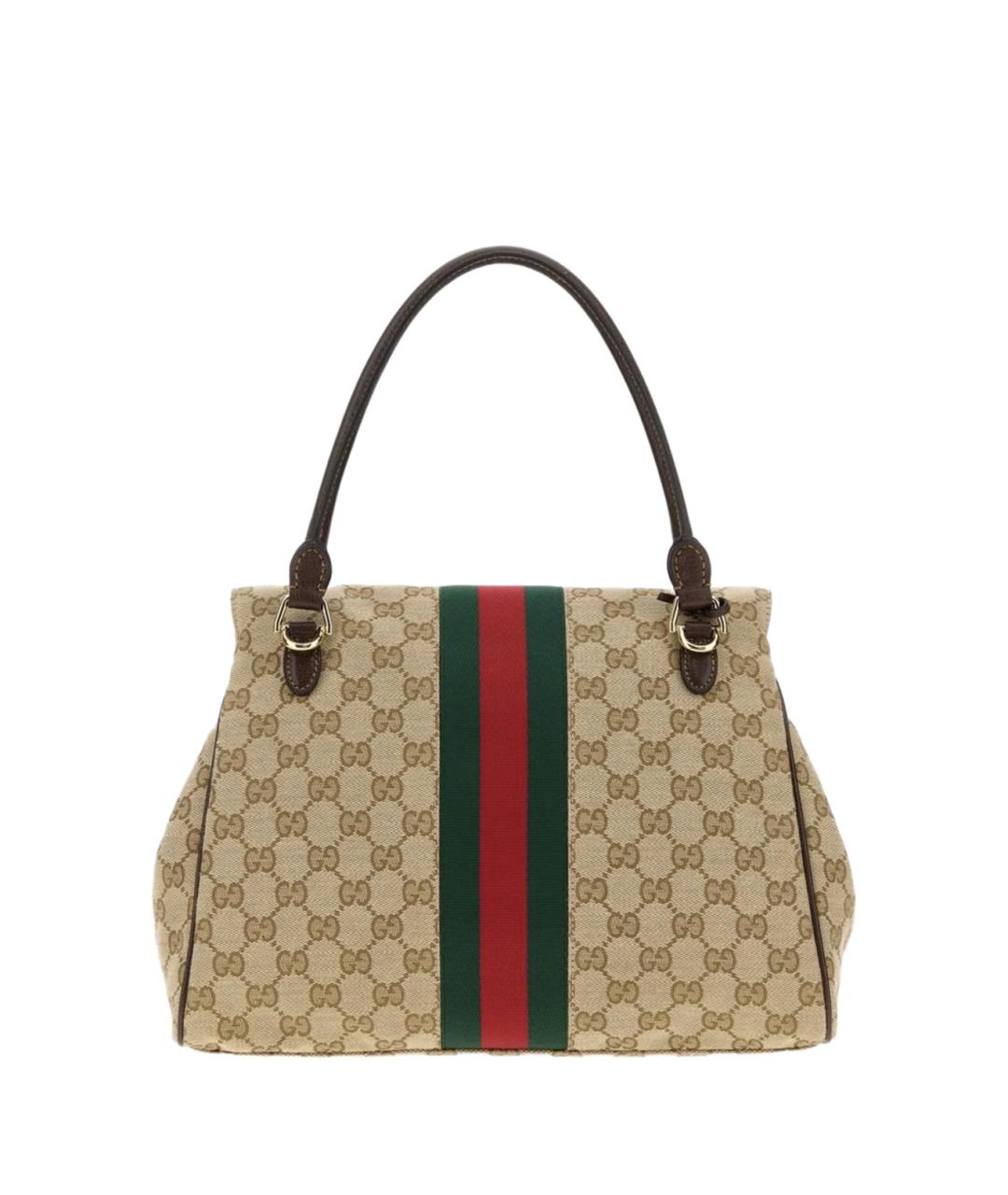 GUCCI Коричневая сумка тоут из канвы, фото 3