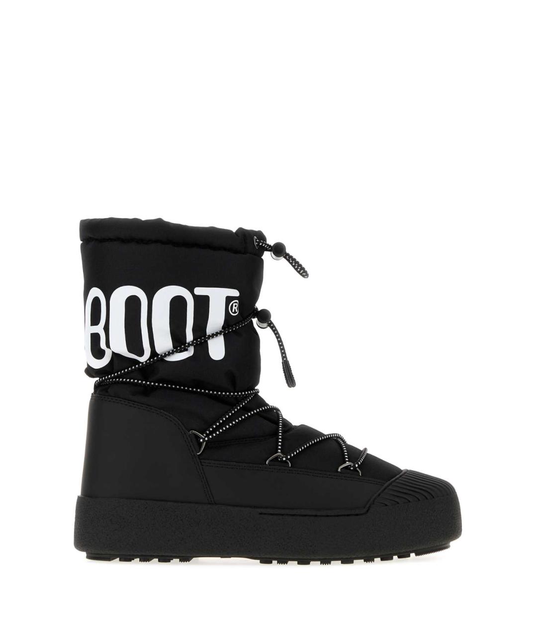 MOON BOOT Черные текстильные высокие ботинки, фото 1