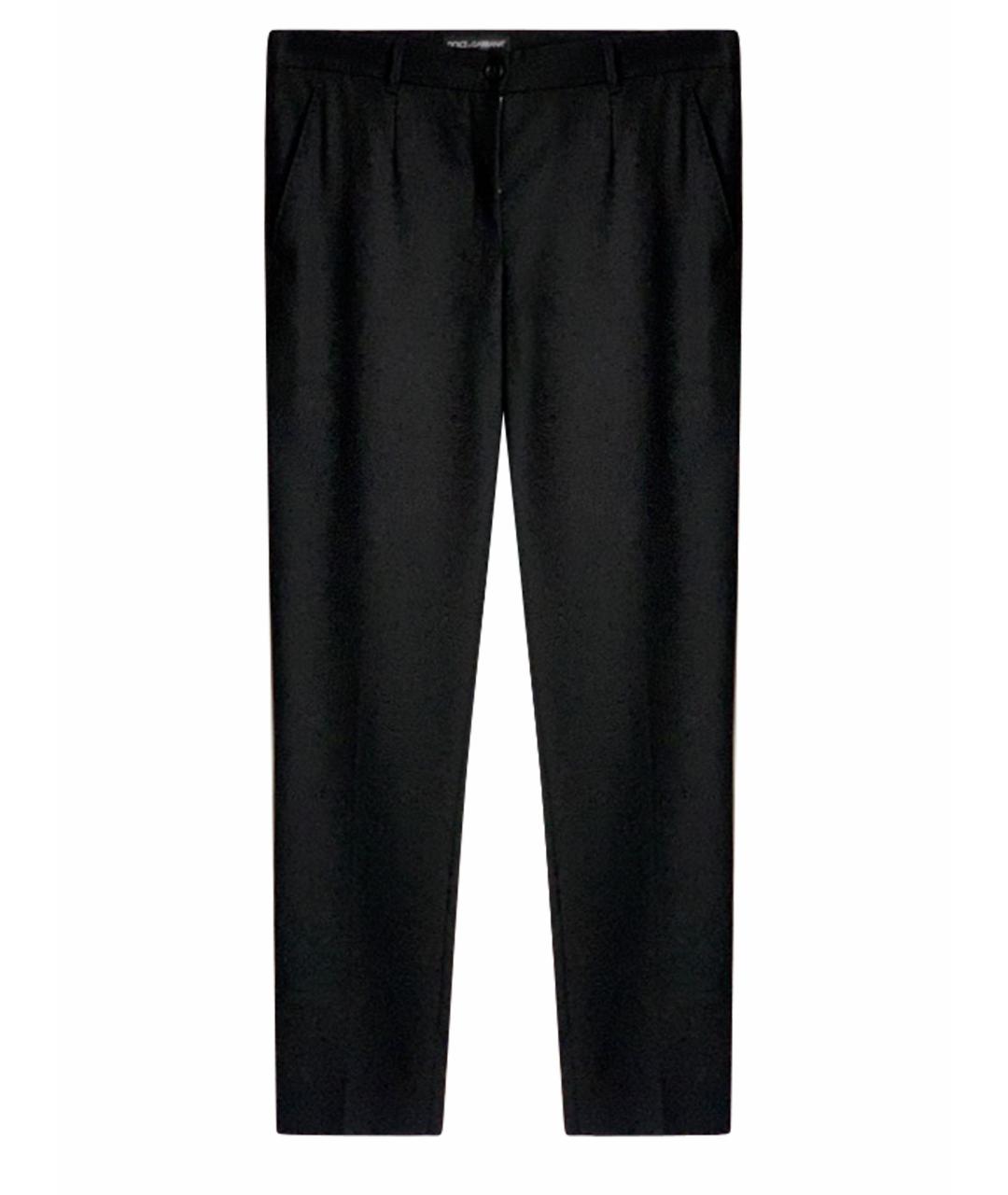DOLCE&GABBANA Черные вискозные прямые брюки, фото 1