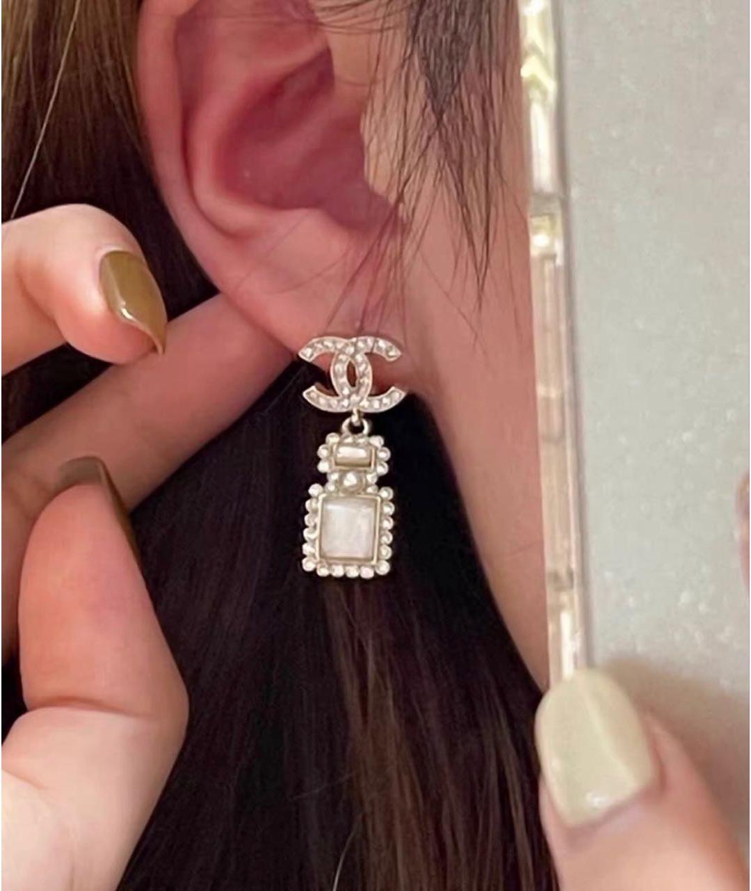 CHANEL Серебряные серьги, фото 7