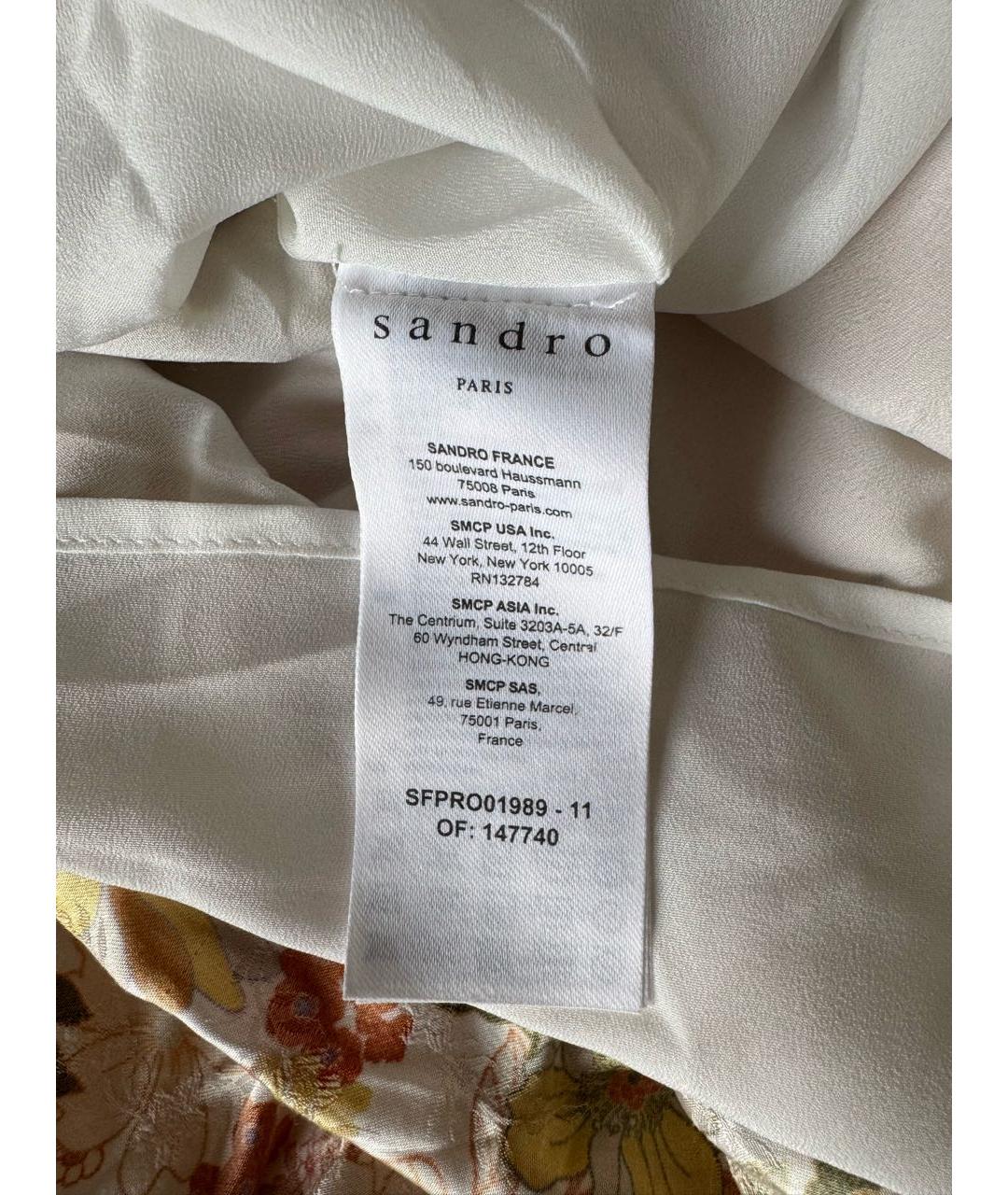 SANDRO Оранжевое вискозное повседневное платье, фото 6