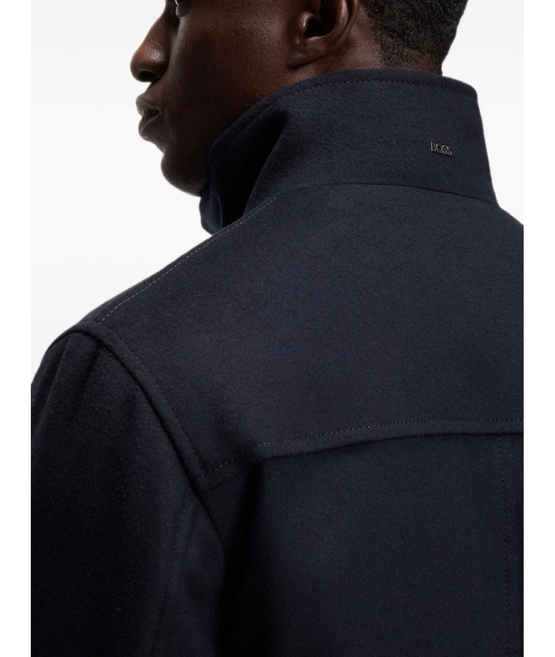 HUGO BOSS Темно-синее кашемировое пальто, фото 6