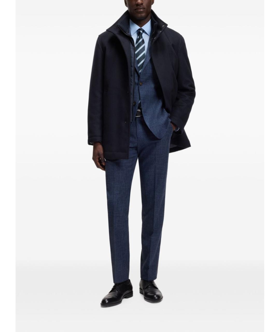HUGO BOSS Темно-синее кашемировое пальто, фото 2