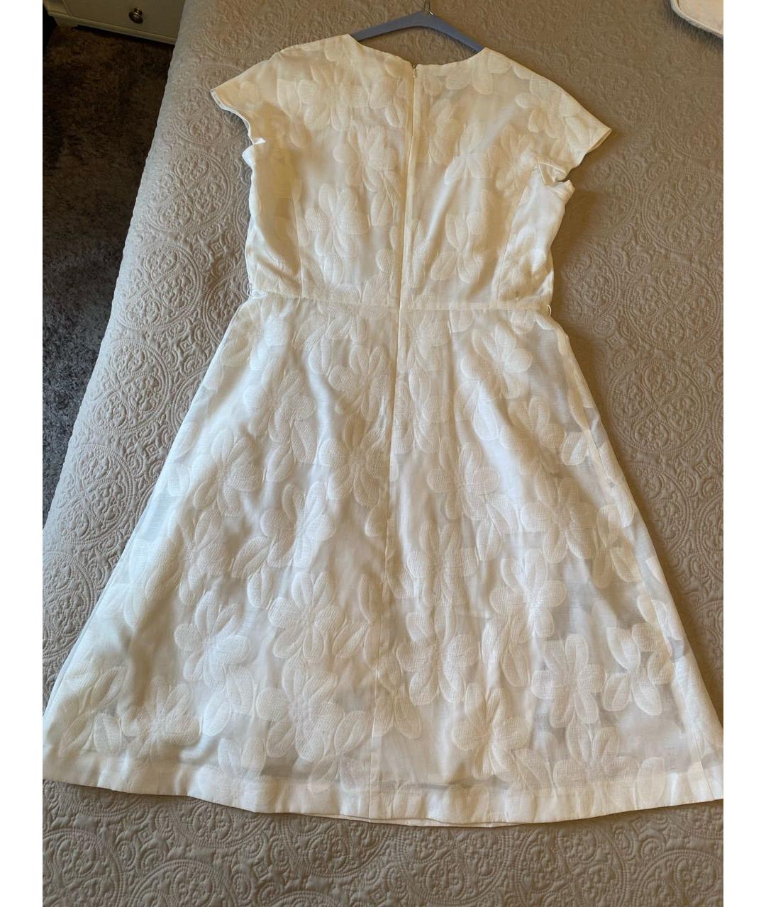 MAX MARA Белое хлопковое повседневное платье, фото 2
