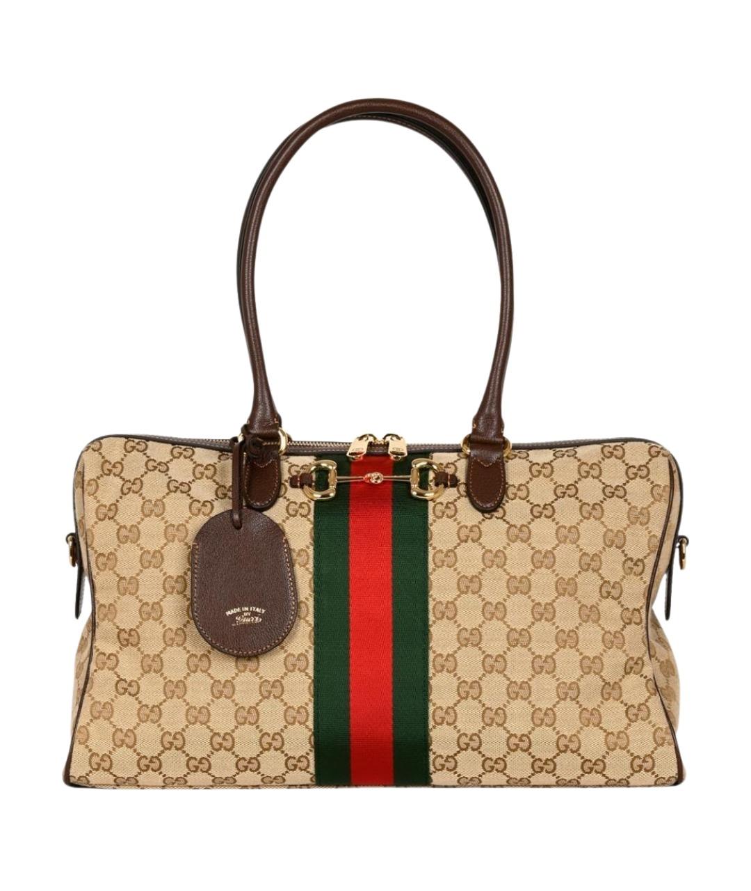 GUCCI Бежевая сумка тоут из канвы, фото 1