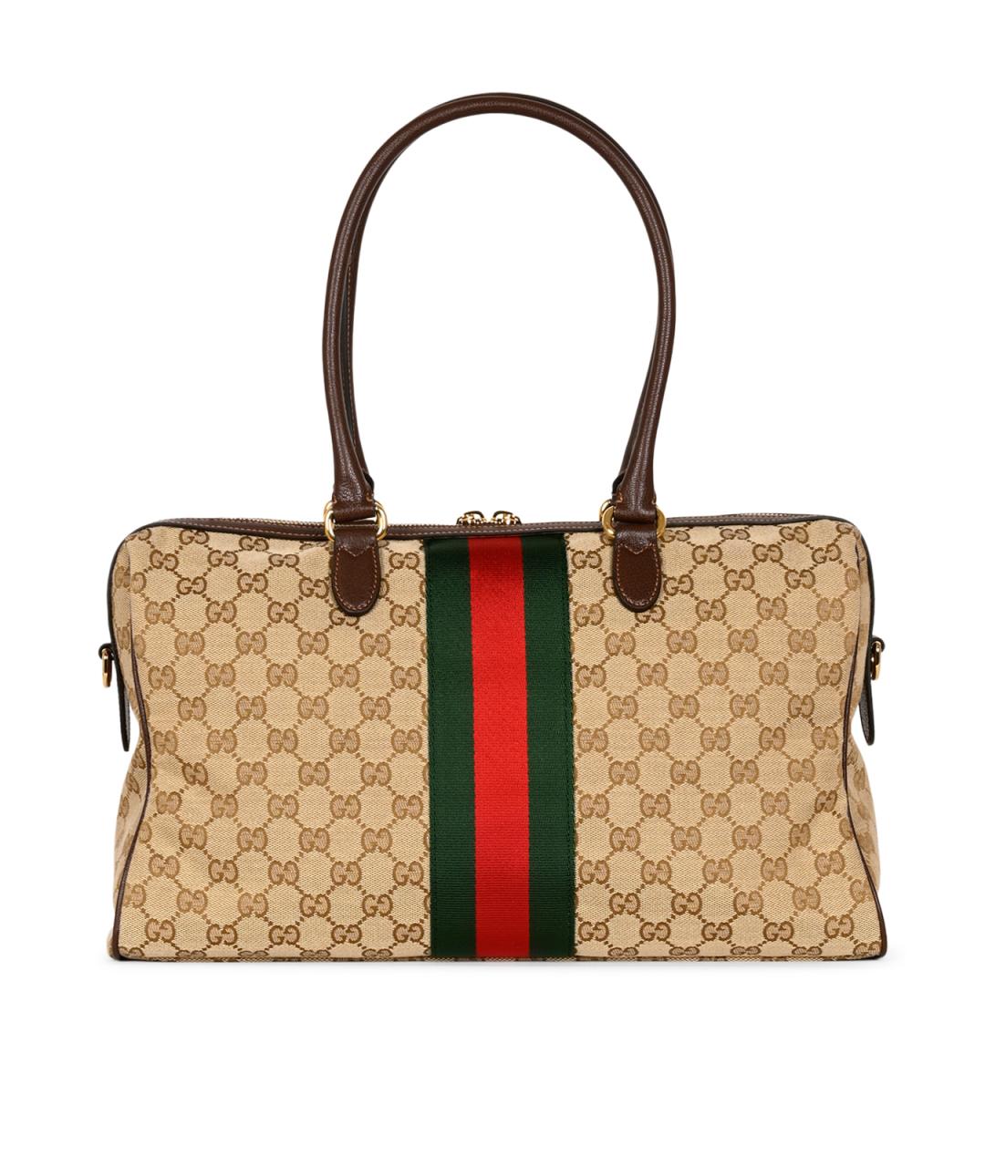 GUCCI Бежевая сумка тоут из канвы, фото 3