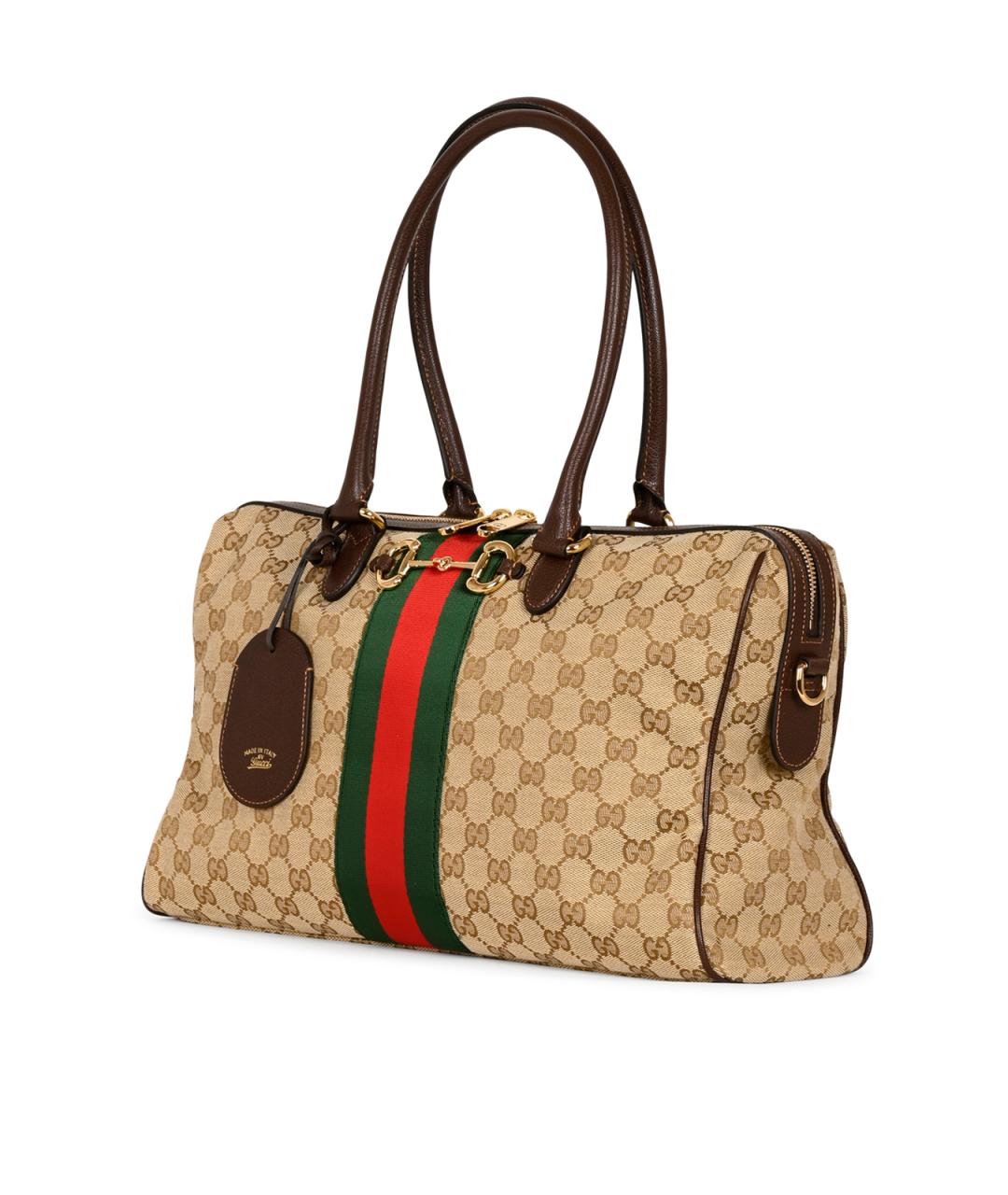 GUCCI Бежевая сумка тоут из канвы, фото 2