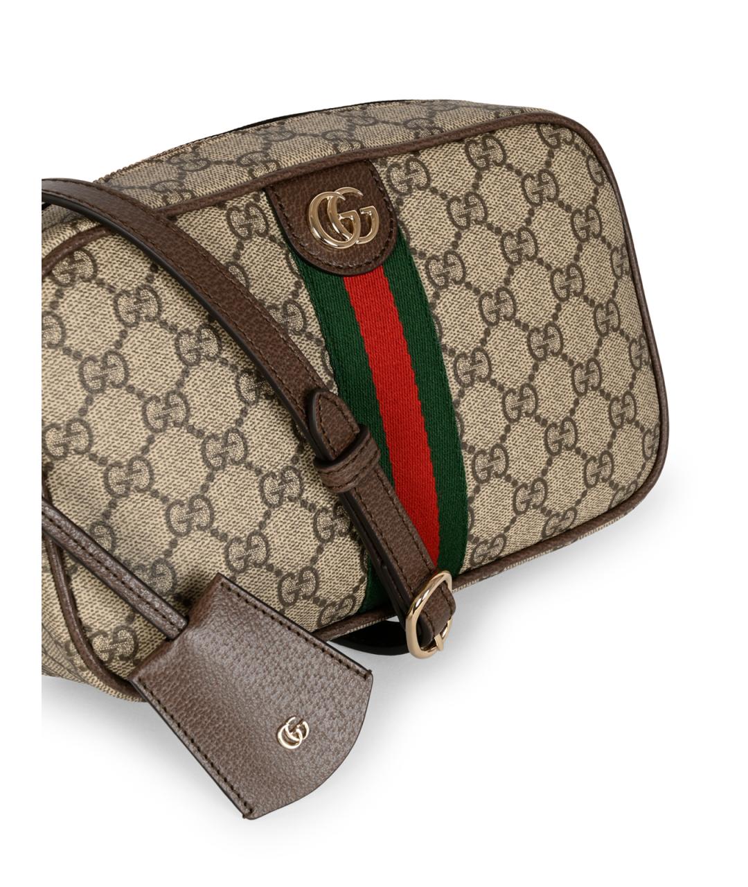 GUCCI Бежевая сумка через плечо из канвы, фото 4