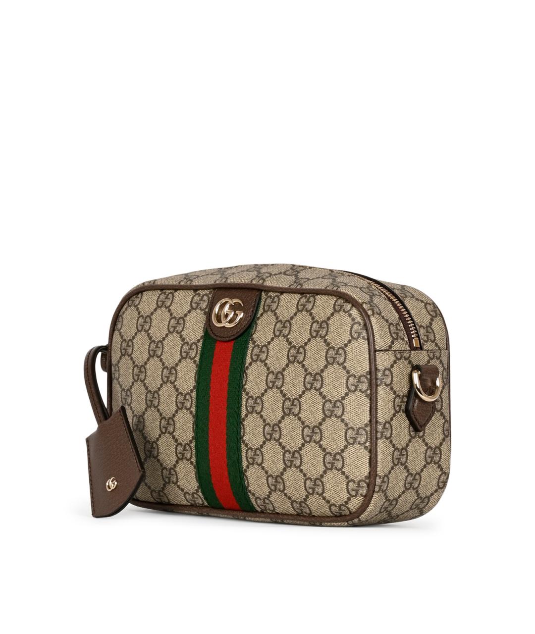 GUCCI Бежевая сумка через плечо из канвы, фото 2