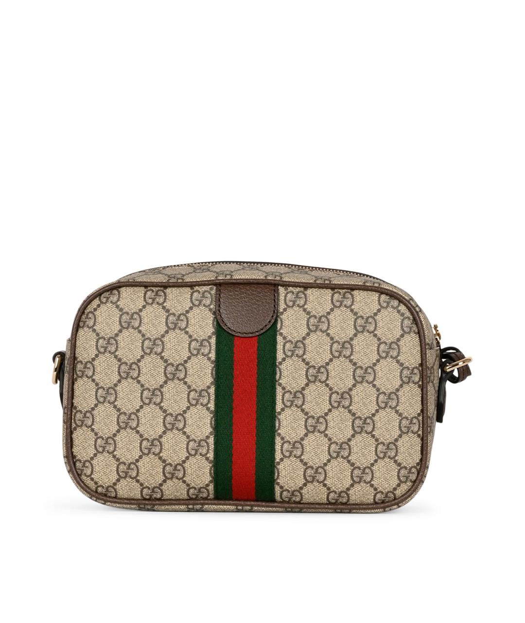 GUCCI Бежевая сумка через плечо из канвы, фото 3