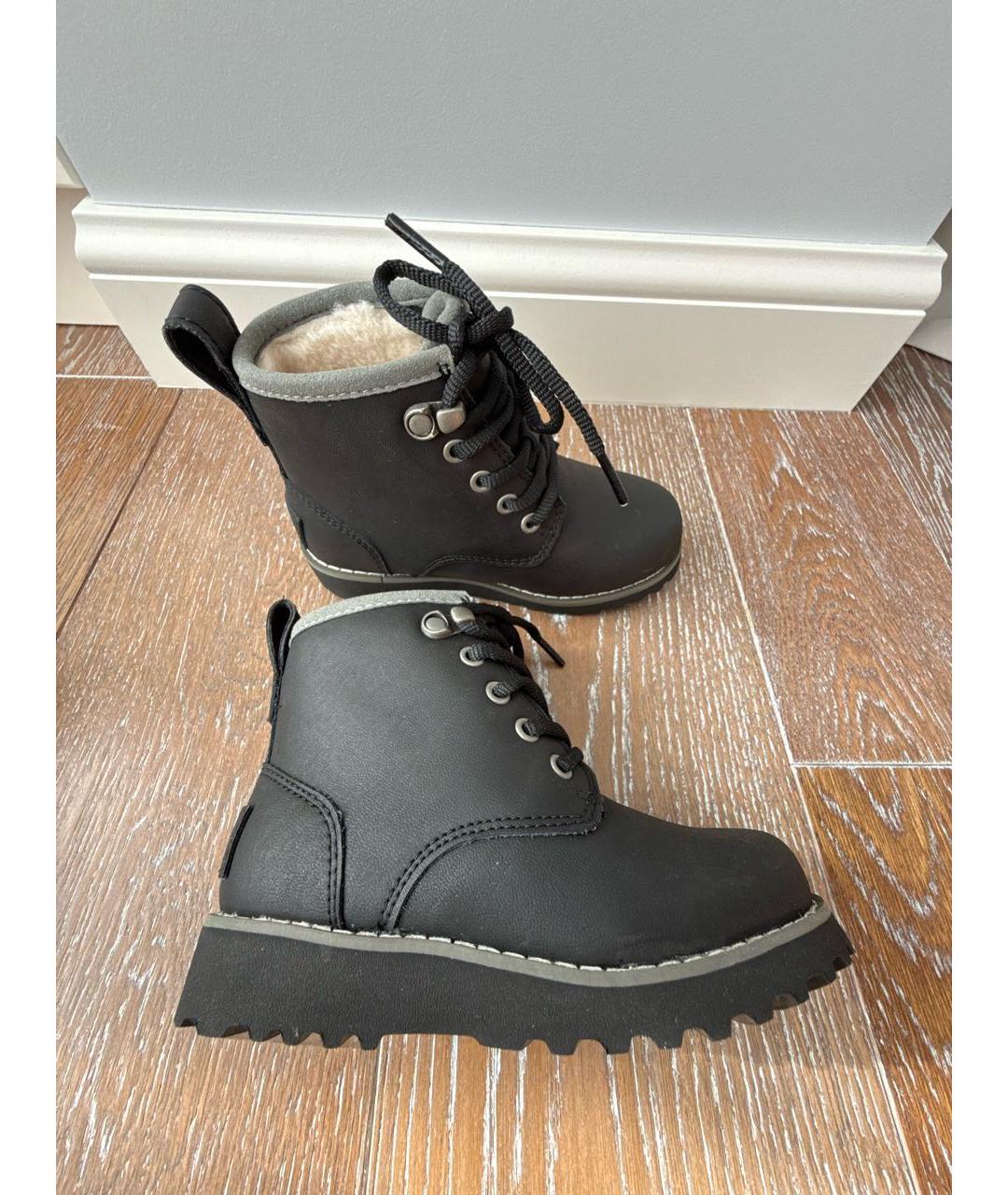 UGG Черные нубуковые ботинки, фото 7