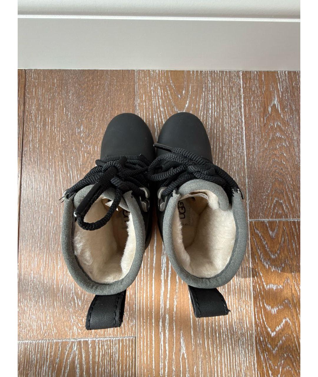 UGG Черные нубуковые ботинки, фото 3