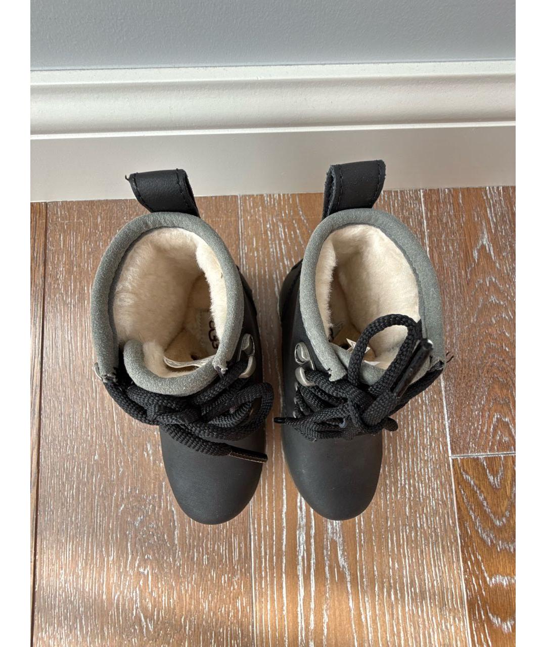 UGG Черные нубуковые ботинки, фото 5