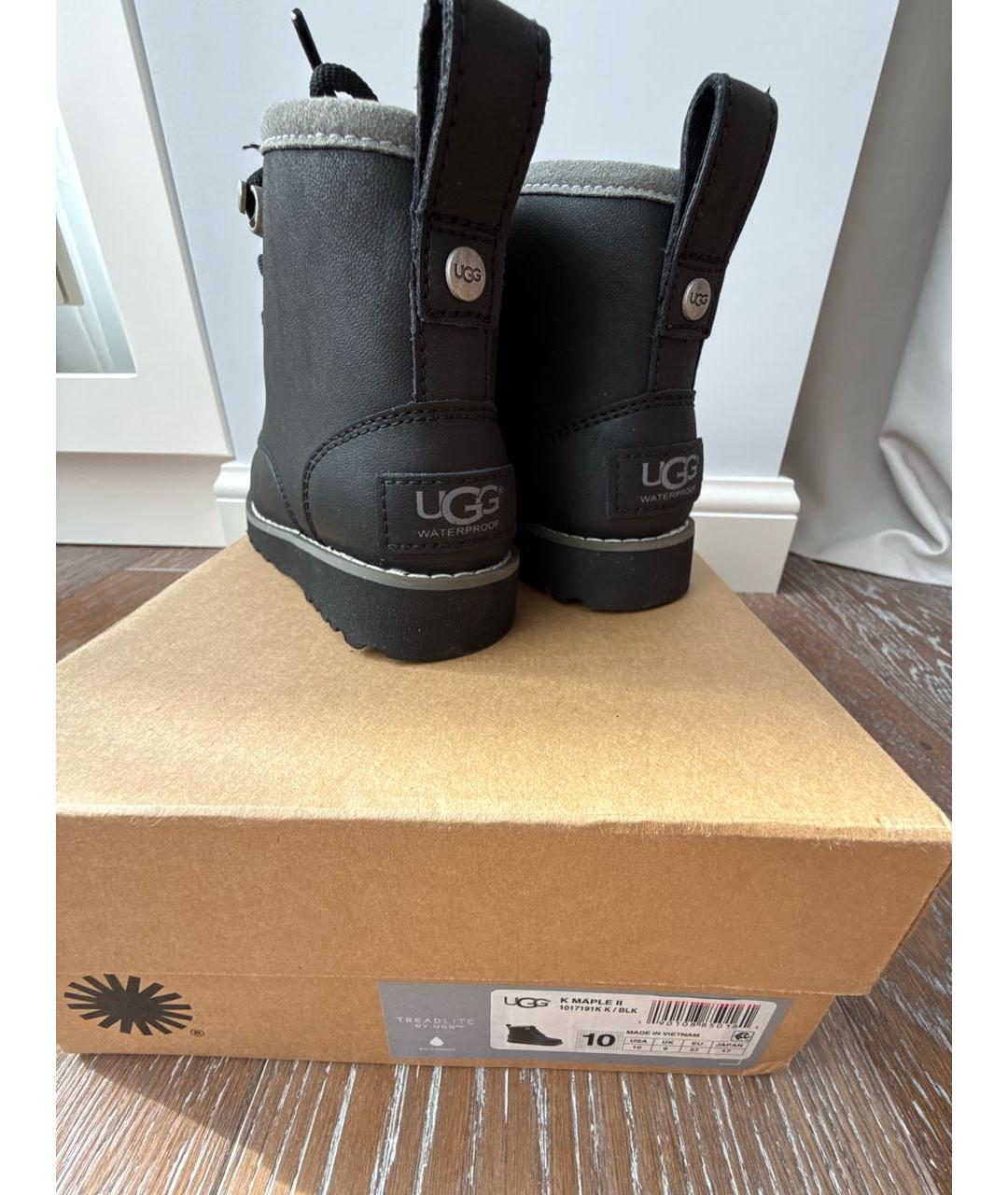 UGG Черные нубуковые ботинки, фото 6