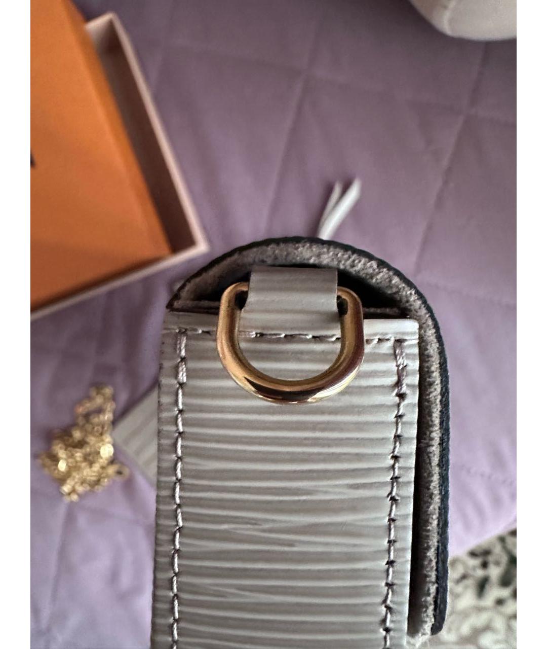 LOUIS VUITTON Бежевая кожаная сумка через плечо, фото 4