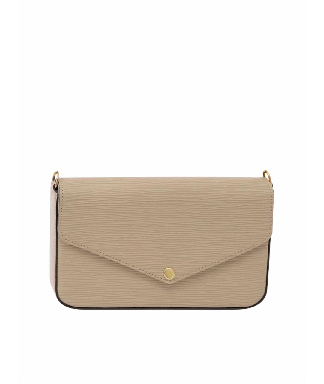 LOUIS VUITTON Бежевая кожаная сумка через плечо, фото 1